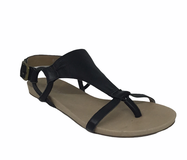 Django & Juliette Bingham Black Leather Sandal