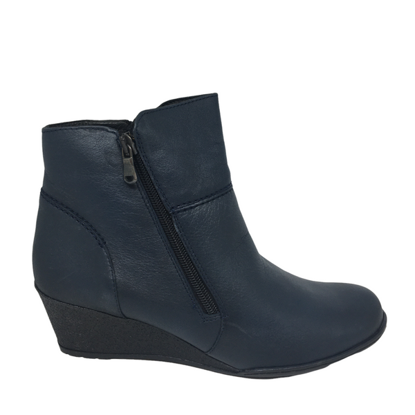 Kiarflex Klark Wedge ~ Black ~ Tan ~ Navy ~ Leather Boot